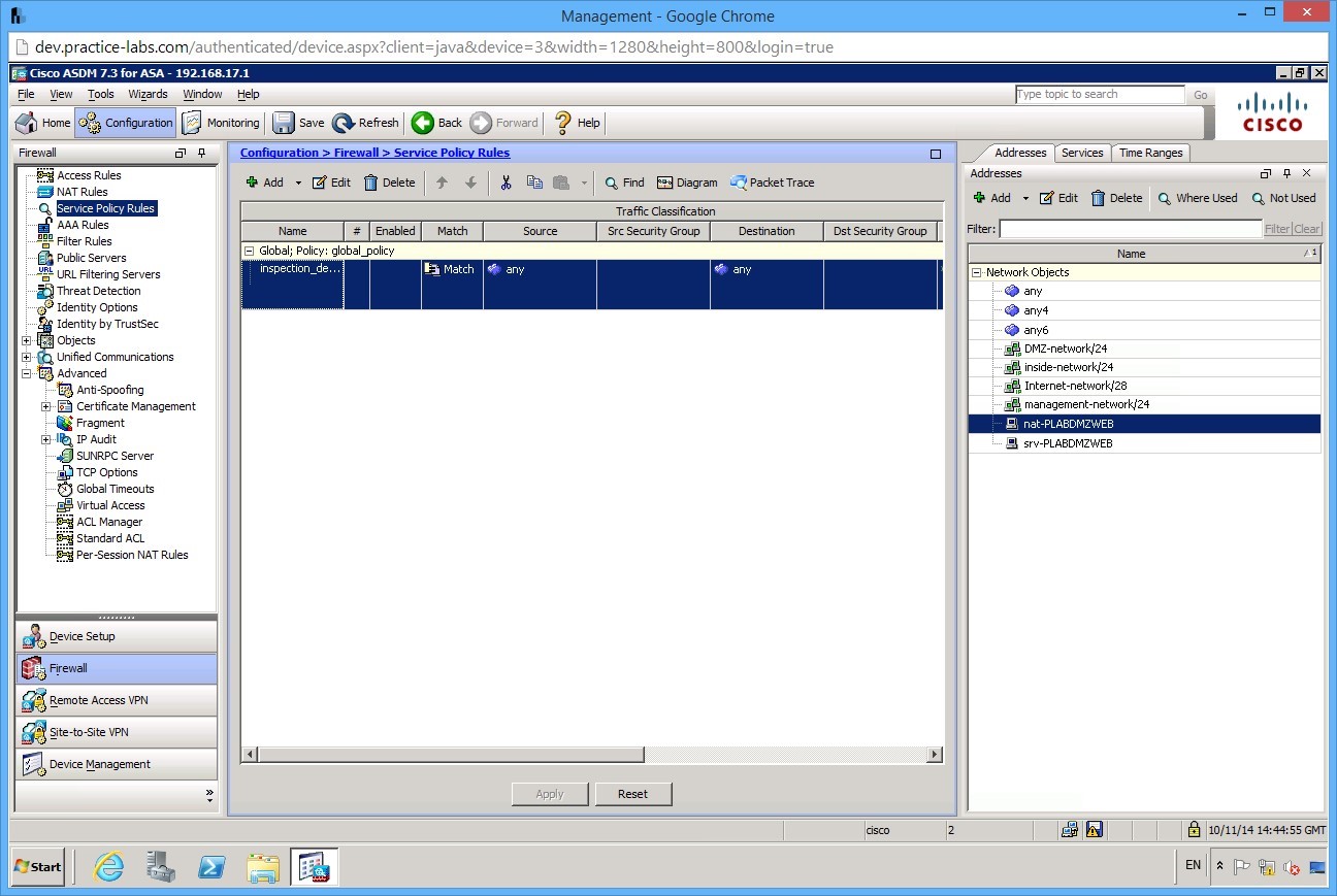 Practice Labs screenshot.